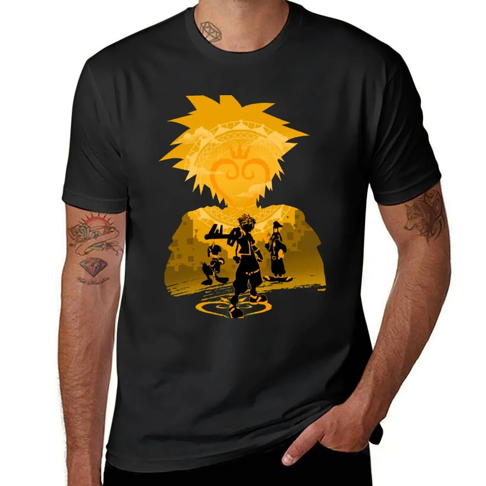 Keyblade Sora Silhouette T-Shirt tees for a boy mens cotton t shirts