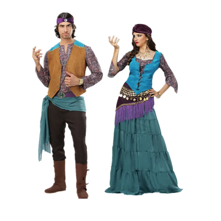 

COS Costume Halloween Prophet Adult Exotic Performance Costume Male And Female Gypsy Role-playing Performance Costume