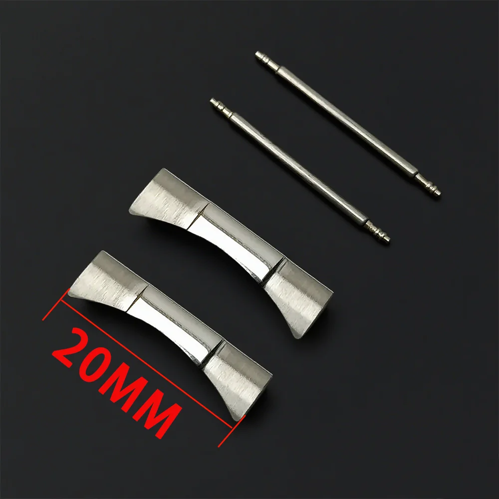 20m Stainless Steel Strap Connectors Curved Flat End Adapter For Stainless Steel Underwater Watch Straps Rubber Leather Strap