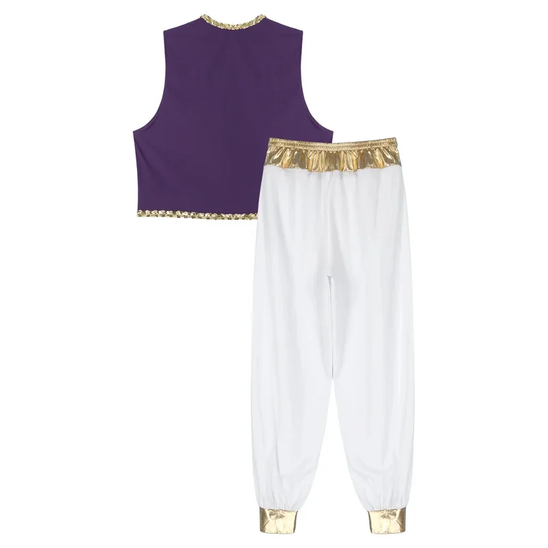 Disfraz de Príncipe Arabe para hombre, 2 uds., disfraz de Cosplay para chico y adulto, disfraz de Club de Halloween, ropa de actuación de fiesta, disfraz de Príncipe Árabe