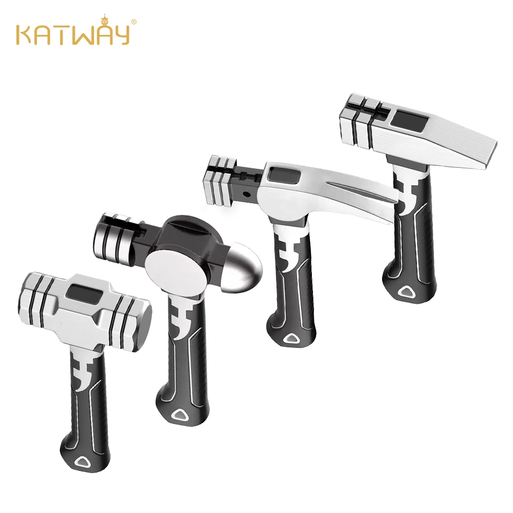 

KATWAY Multifunctional Integrated Small Hammer Mini Claw Hammer, Octagonal Hammer Head Fitter for Woodworking Nail Tasks HH-AA63