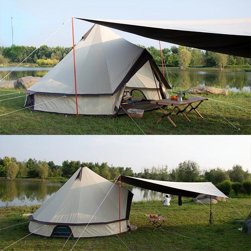 Teepee 5 6 8 Person Glamping Mongolia Yurt Family Outdoor Tent Camping Travel Hiking Antistorm UV Car Canopy Beach Awning