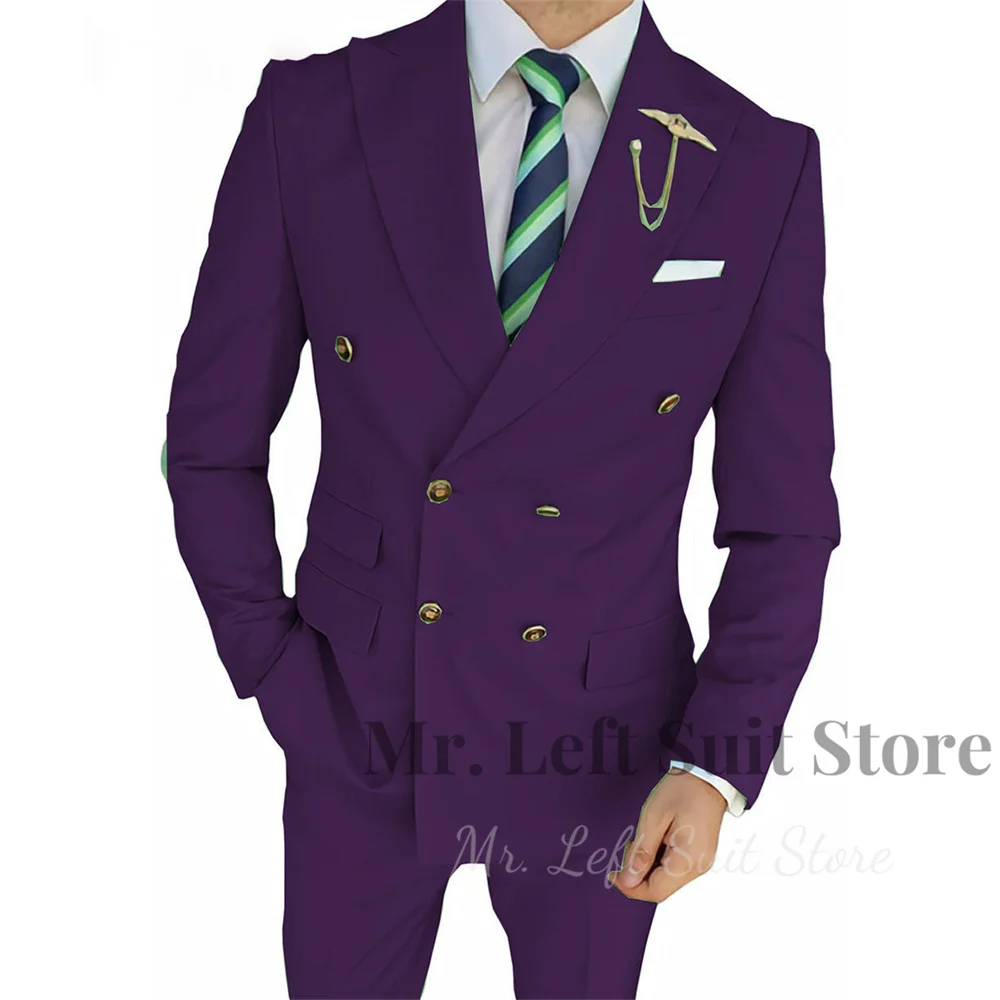 

Men's Double Breasted Tuxedo Suit Slim Fit 2 Piece Blazer & Pants Formal Business Luxury Suits Wedding Groom trajes para hombre