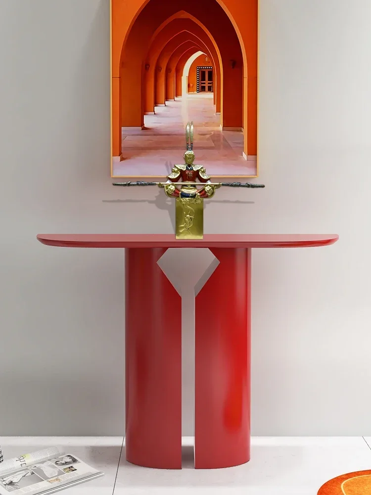 Semicircle Console Tables Light Luxury and Simplicity Modern Stone Plate