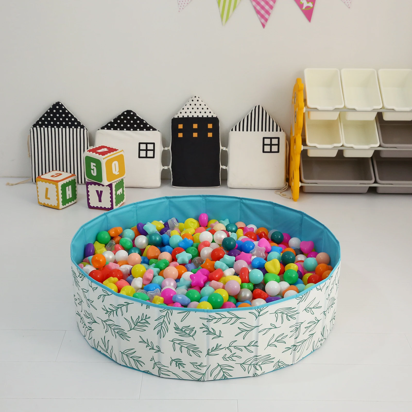 1pcs 100cm (No balls)Ball Pool Pit Foldable with Pattern Polyester Parent-Child Interaction for Kids Gifts