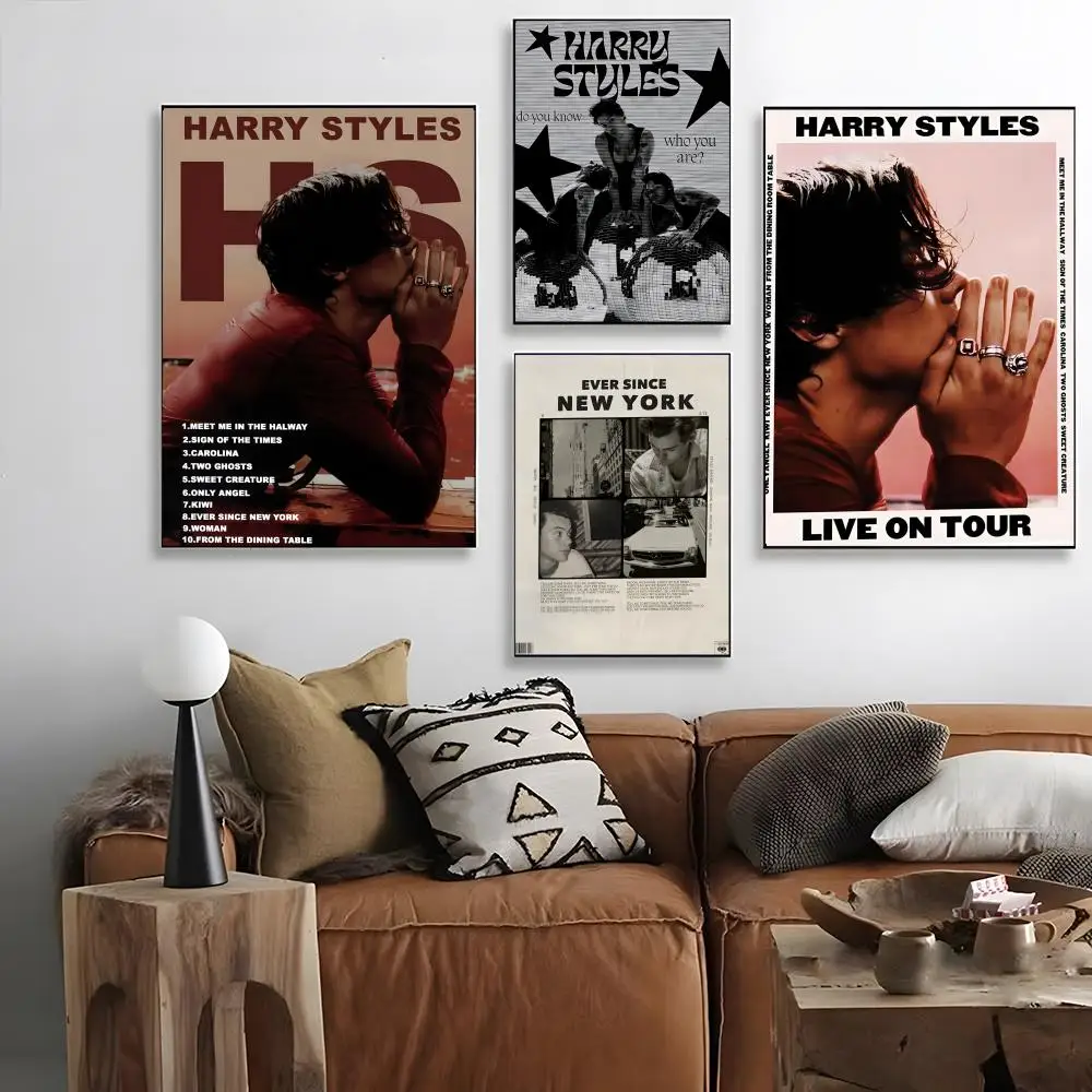 Singer H-Harry S-Styles Poster Self-adhesive Art Waterproof Paper Sticker Coffee House Bar Room Wall Decor