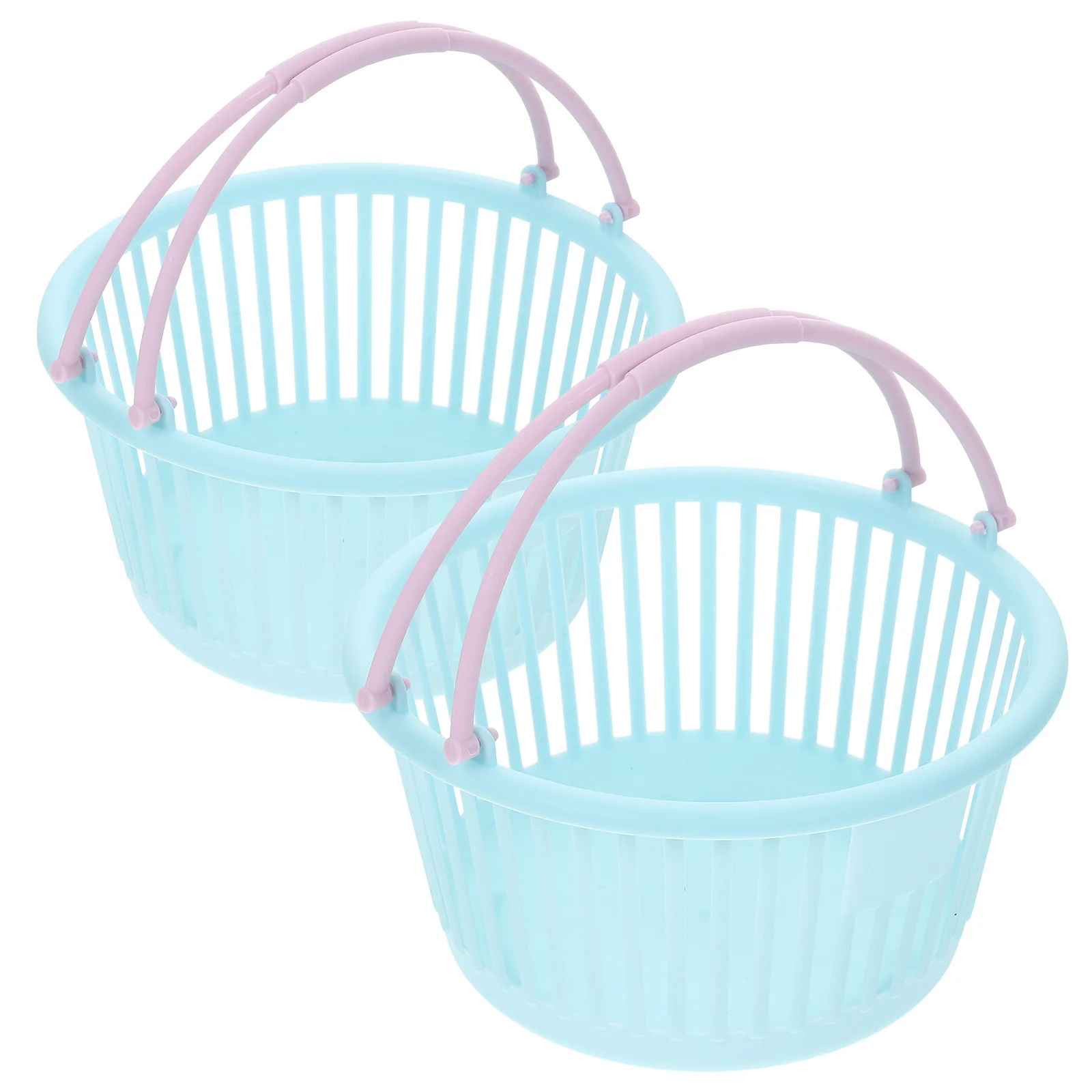 

2Pcs Handheld Mini Supermarket Basket Plastic Multi-Functional Storage for Kids Room Decoration Miniature Craft DIY Decors