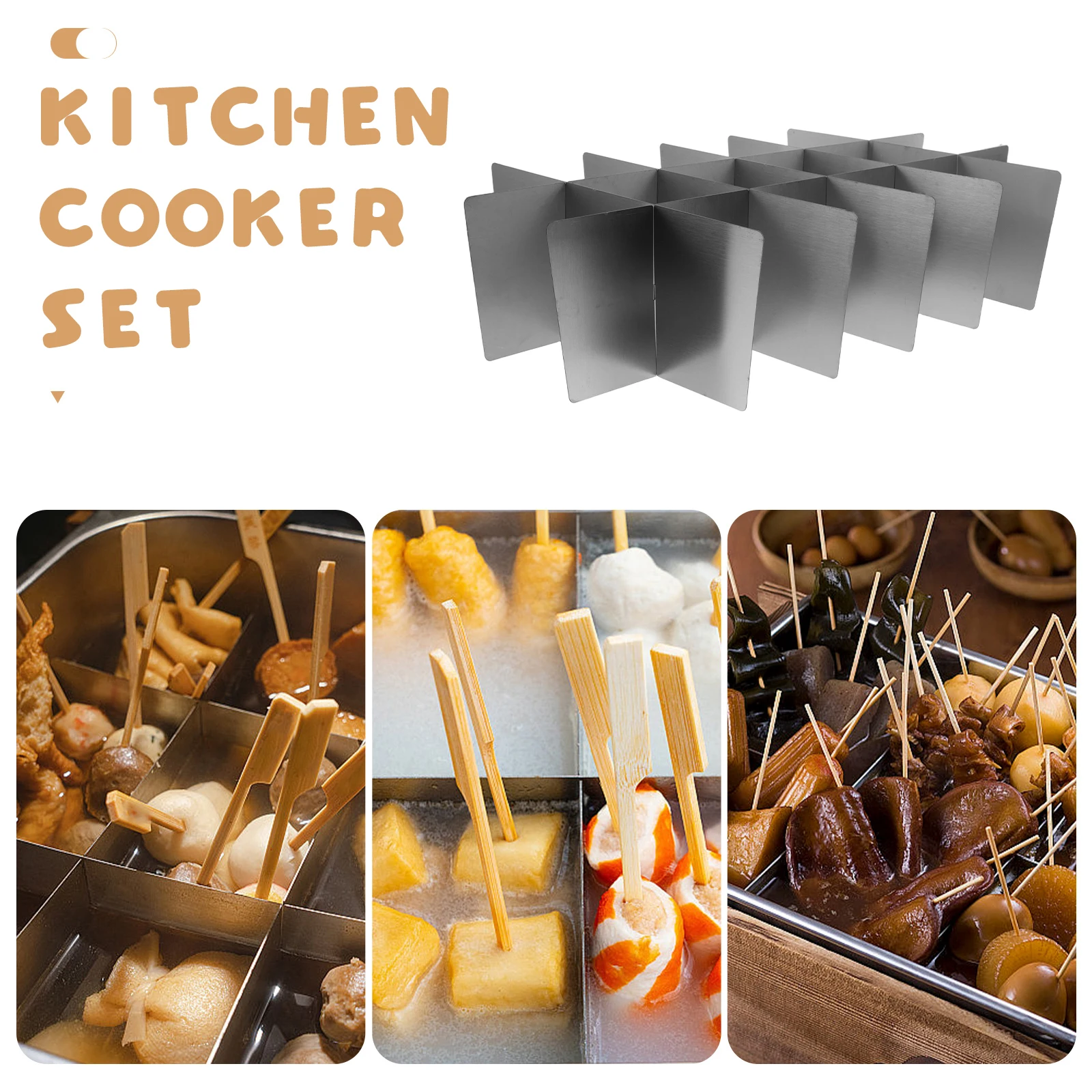 

Oden Hot Pot Divider Stainless Steel Inner Partition Plate Kitchen Cookware Accessories for Soup Cooker Insert