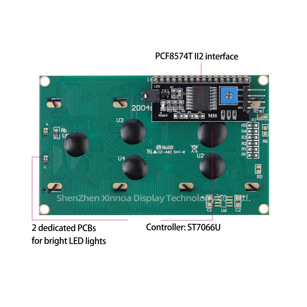 Ondersteuning Oplossing Ontwikkeling Display St7066u 16pin 3.3V/5V Grijze Film Zwarte Letters Europese 2004a Iic Adapter Board Lcd Module