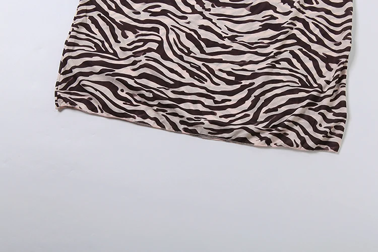 Weird Puss Leopardenmuster 2-teiliges Set Damen O-Ausschnitt Puffärmel Bauchfreies T-Shirt + Elastische Taille Lange Röcke Mode-Anzüge – Detail 11