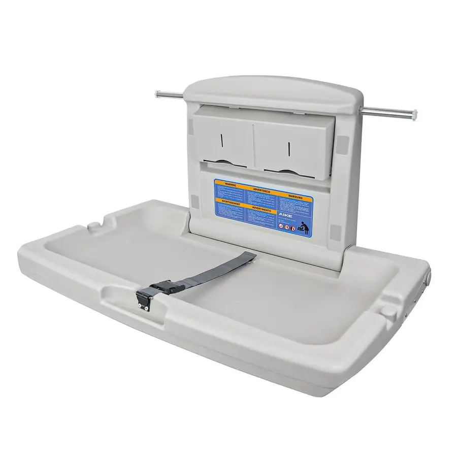 

Commercial Horizontal Baby Changing Station, Wall Mounted Foldable Baby Diaper Changing Table ADA Compliant, Grayish White