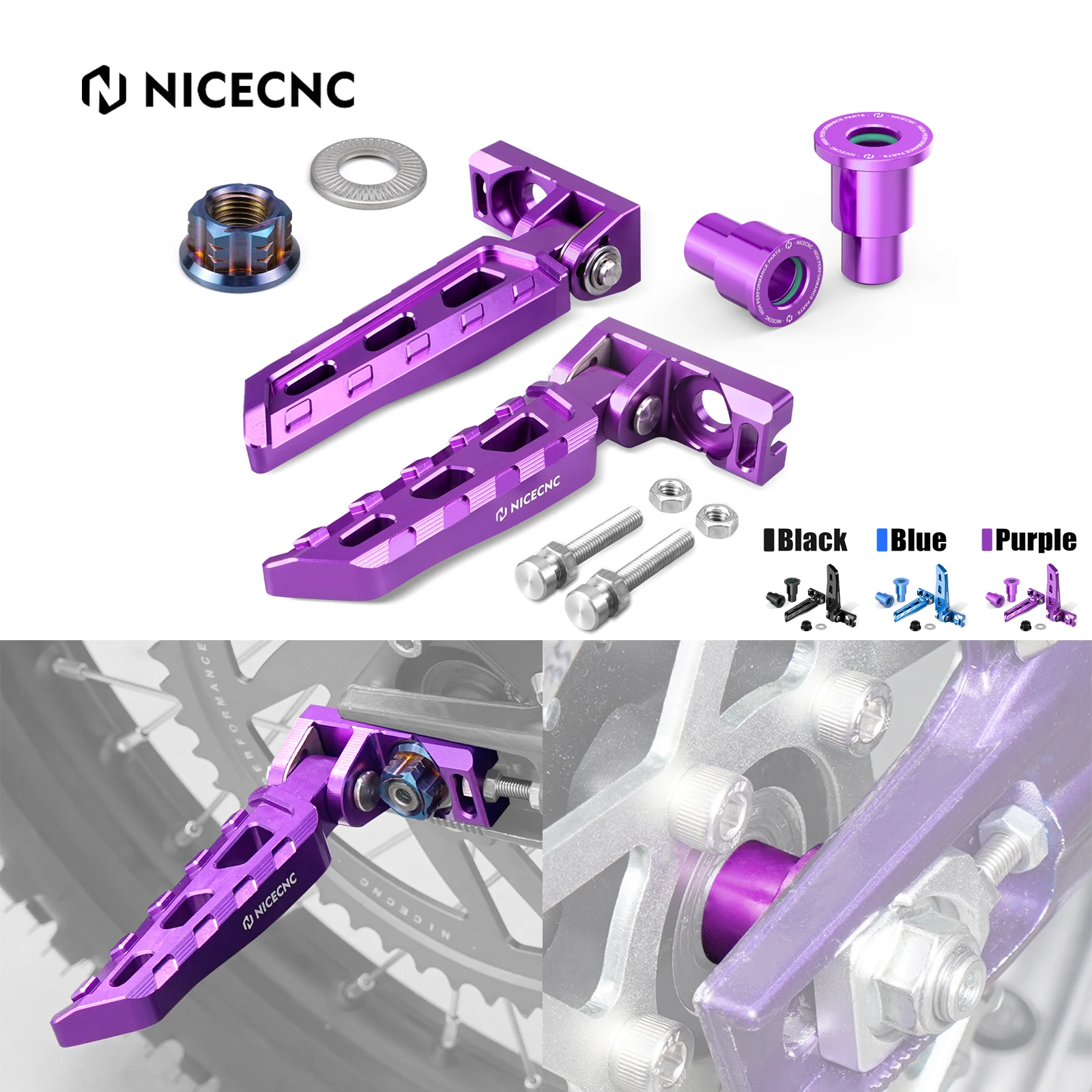 

NICECNC Chain Tensioner Adjuster Blocks Rear Axle Nut Wheel Spacers Hub Collar For Surron Light Bee X S L1E For Segway X160 X260
