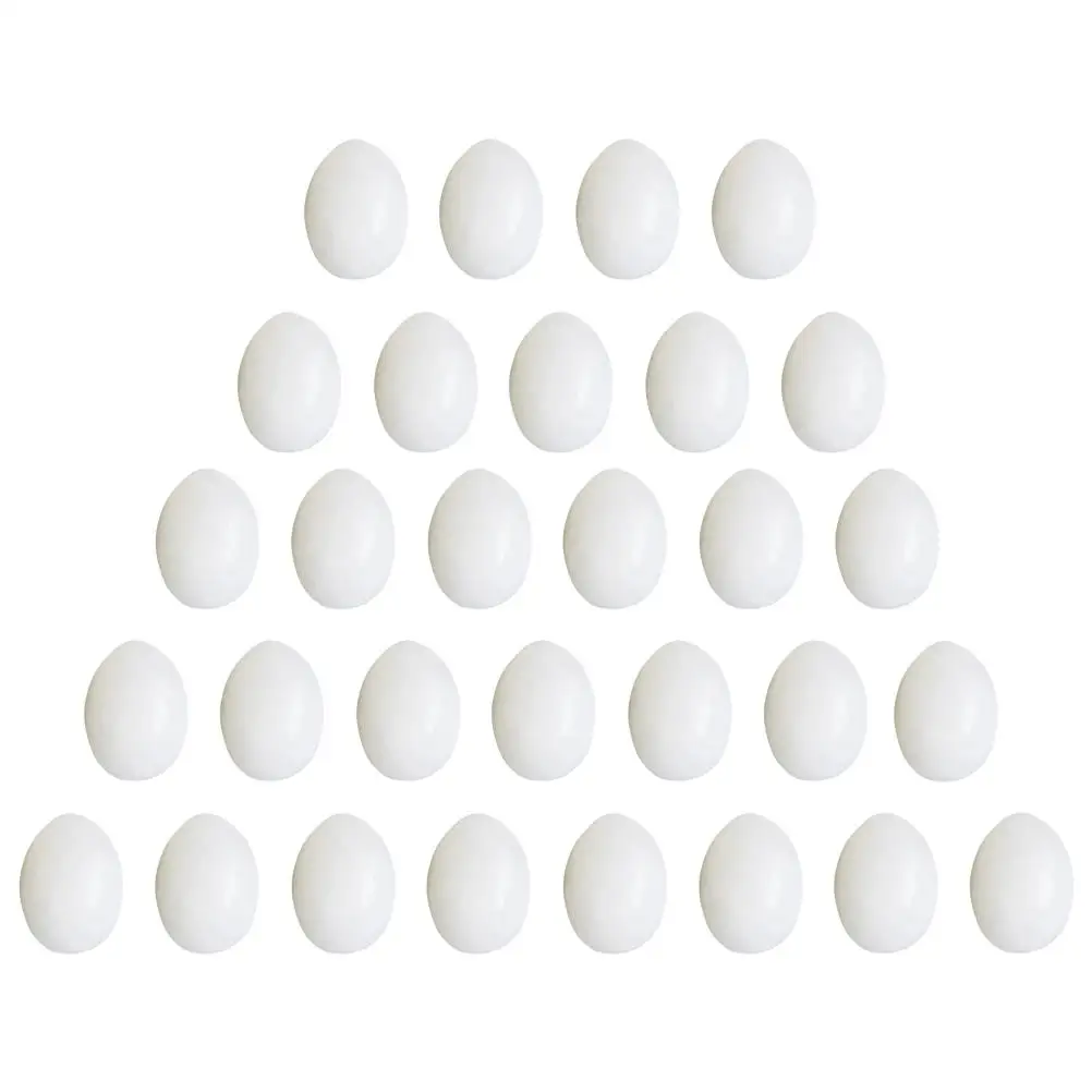 

30pcs Solid Fake Eggs Realistic Simulation Pigeon Eggs Plastic Artificial Bird Pet Supplies Non fading Smooth Round