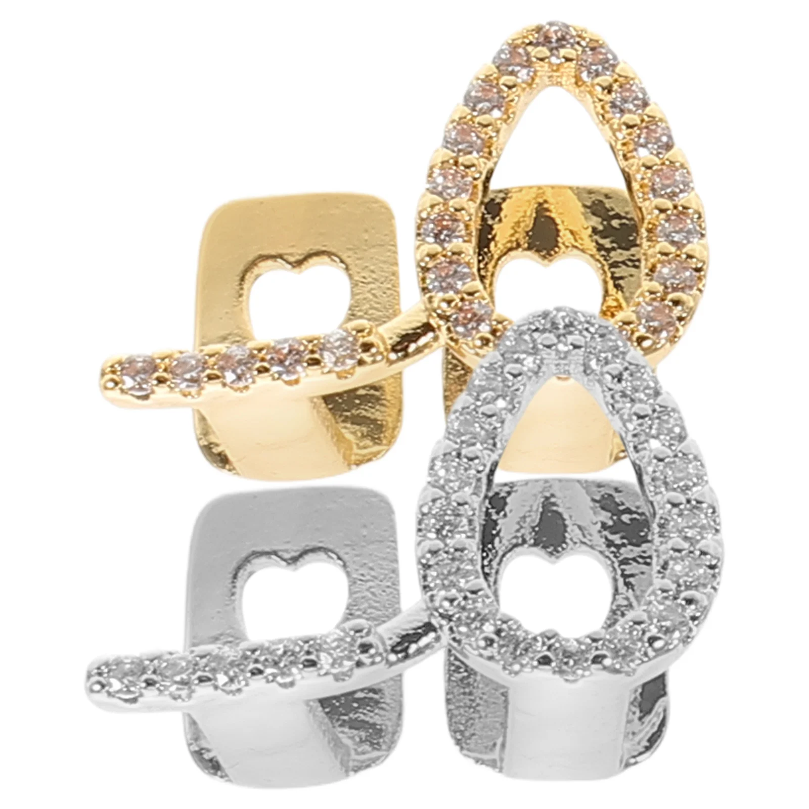 

2 Pcs Love Hollow Gold Braces Single Men Jewelry Calithe Cosplay Fake Food Individual