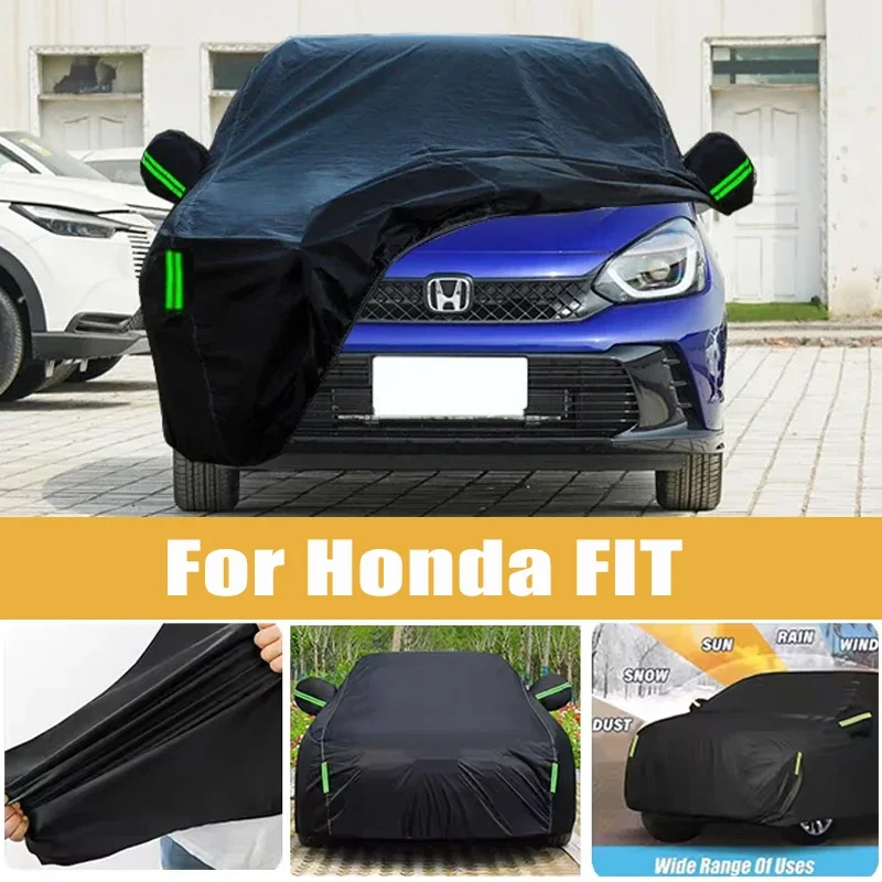 For Honda FIT Full Car Cover Four Seasons Universal Outdoor Sun Anti UV Rain Snow Dust Protection Oxford Cloth Car Accessories