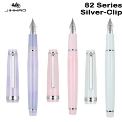 JINHAO 82 Fountain Pen Spin Silver Clip EF F M Nib Business Office School Supplies Ink Pens Korean Stationery Pens for Writing