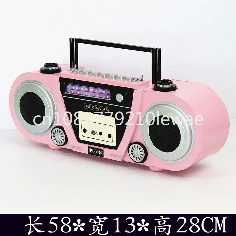 Retro pink telephone wall pendant radio model ornament Internet celebrity store decoration store