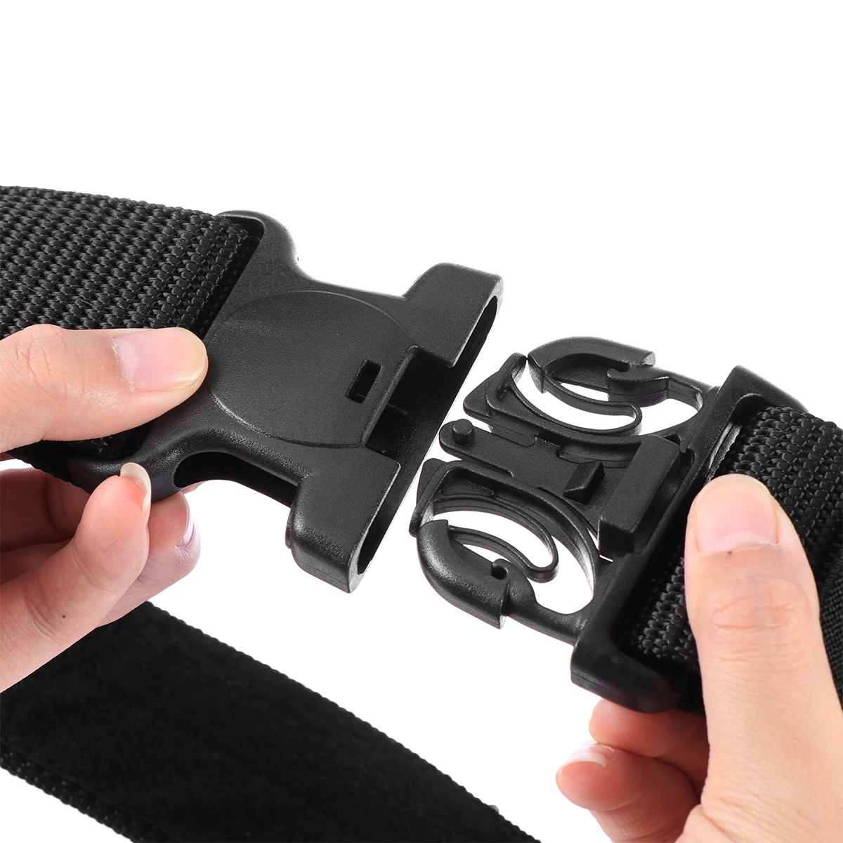 

Multifunctional Tactical Belt Durable Soft Cloth Quick Release Buckle Outdoor Sports Utility Strap No Hole Extended Length
