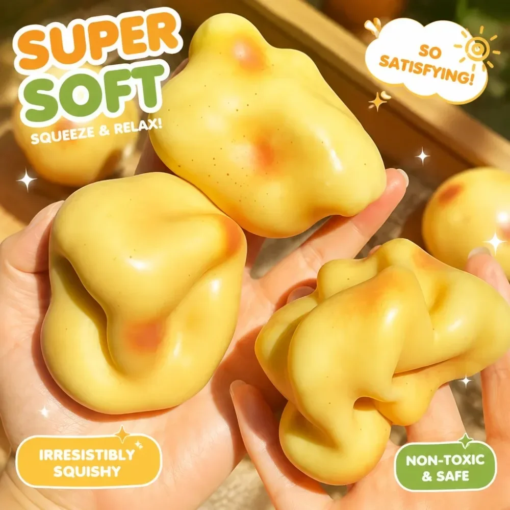 Potato Squeeze Toy Non Rebound Stress Relief Building Block Filled Soft Squishy Anti Anxiety Toy For Adult Home Office Relax