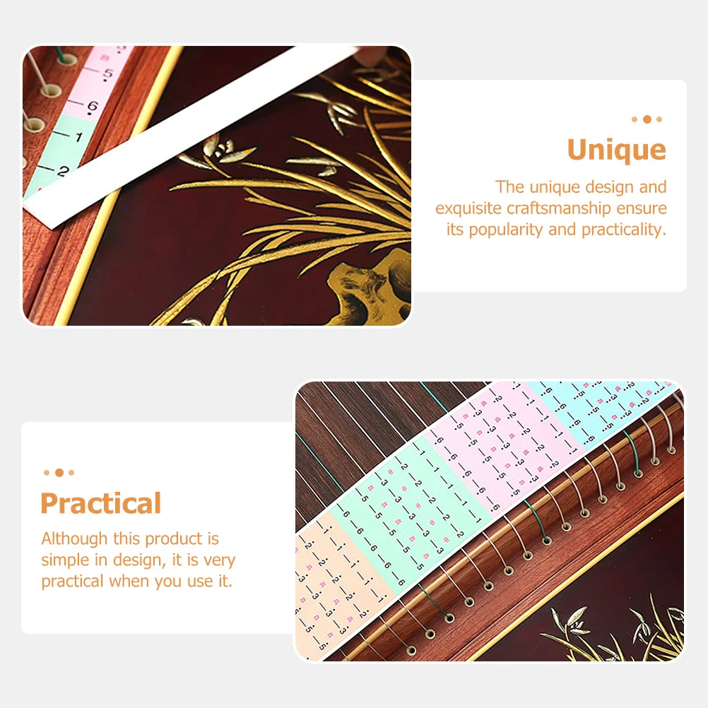 3 قطع من ملصقات مقياس Guzheng الممتازة للتعلم Guzheng ملحقات ممارسة الملاحظات الموسيقية للطلاب والمعلمين