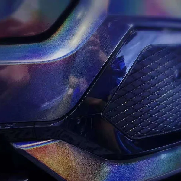 JUARATECH Camaleão PET Brilho Metálico 3D Esplêndido Envoltório de Vinil para Carro Cinza