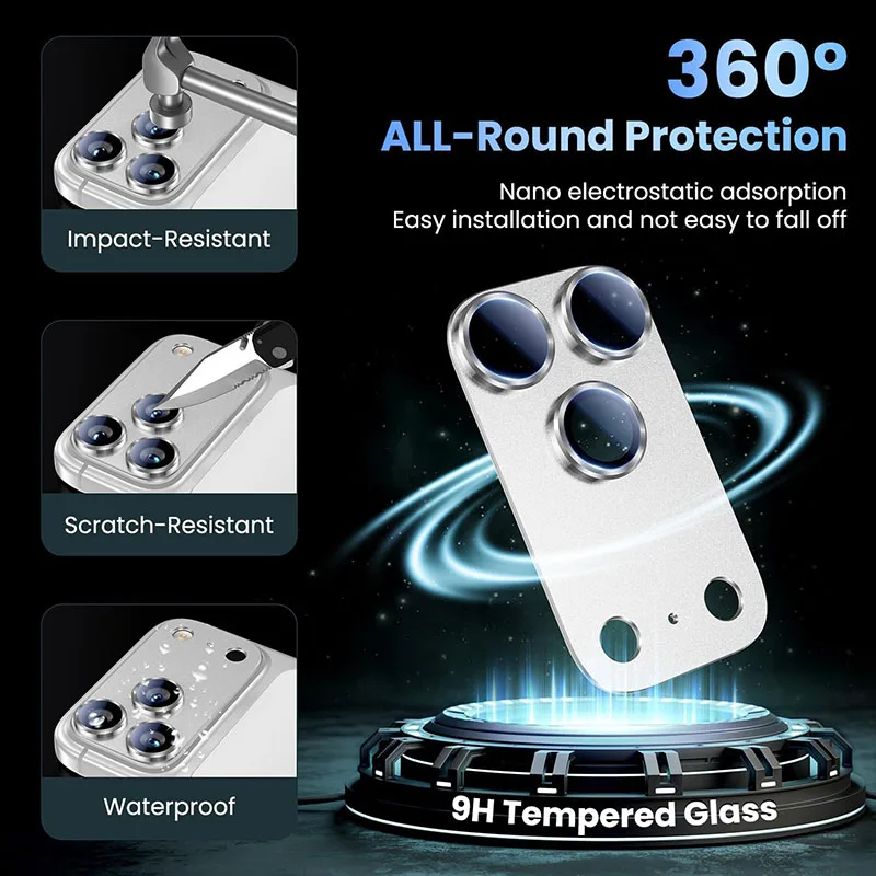 Aluminium Alloy Camera Lens Protector for Apple iPhone 17 Pro Max Drop Protection  AR Tempered Glass Metal Camera Cover Screen
