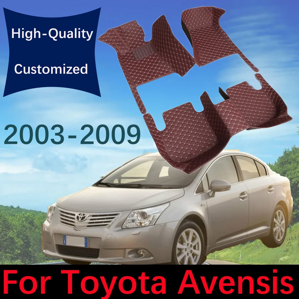 

Custom Leather Car Floor Mats For Toyota Avensis T250 2003 2004 2005 2006 2007 2008 2009 Automobile Carpet Rugs Foot Pads