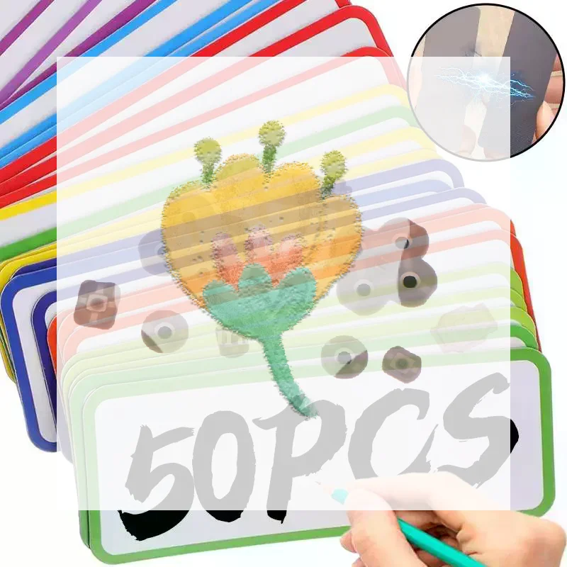 Smudge Resistant Magnetic Dry Erase Labels 5-50Pcs Blank Reusable Name Stickers for Whiteboard Home Kitchen Pantry Organization