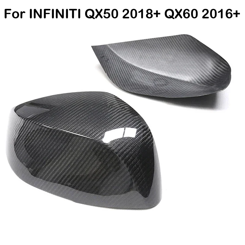 

Upgrade Real Carbon Fiber For Infiniti QX50 QX60 2016-2023 Car Exterior Rearview Mirror Side Covers Caps Shell Case