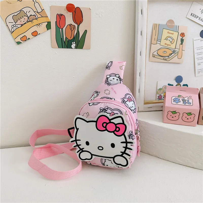 

MINISO Simple Casual Children's Crossbody Anime Small Chest Bag Sanrio Hello Kitty Kuromi Pochacco Cinnamoroll Chest Bag for Kid