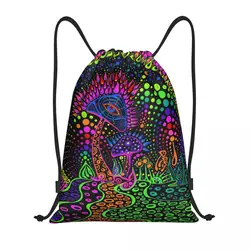 Custom Psychedelic Magic Mushrooms Print Lava Drawstring Bag Women Men Lightweight Sports Gym Storage Backpack