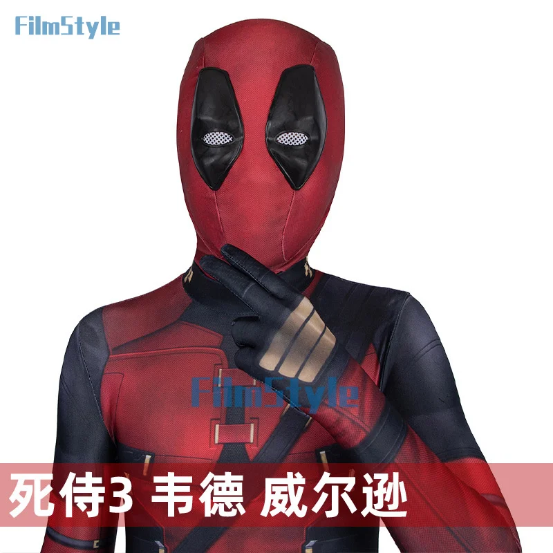 Kids Fantasy Dead Cosplay Pool Wade Disguise Costume Wilson Villain Fantasia Jumpsuit Mask Outfits Halloween Carnival Party Suit