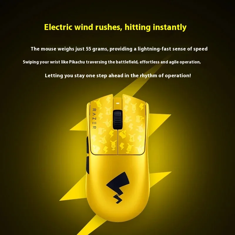 Razer Pokémon Pikachu Collaborative Wireless Mouse Professional Version V3 For Computer Games High Precision Optical Sensor
