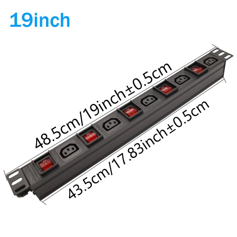 Imagem -04 - Polegada C13 Soquete 5ch Saída de Controle Comutada Rede Pdu Rack Gabinete com Controle Interruptor Independente 19