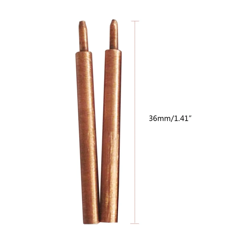 Pin soldadura por puntos, Material cobre y alúmina, aguja pies soldadura 36mm, envío directo, 2 piezas