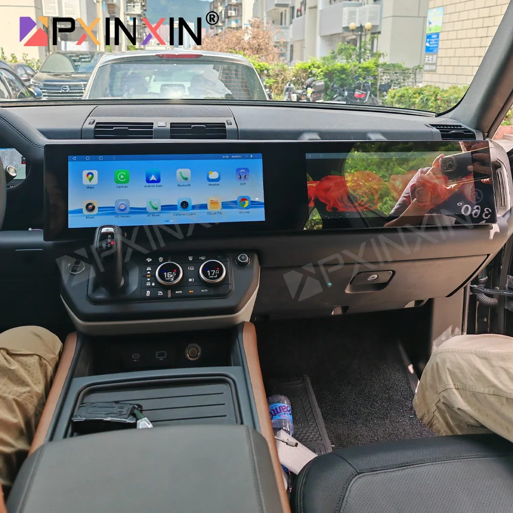 

Мультимедийный проигрыватель для автомобиля с двумя экранами 30 дюймов для Land Rover Defender 2018-2024, Android Auto, CarPlay, GPS, навигация, ТВ, головное устройство для второго пилота