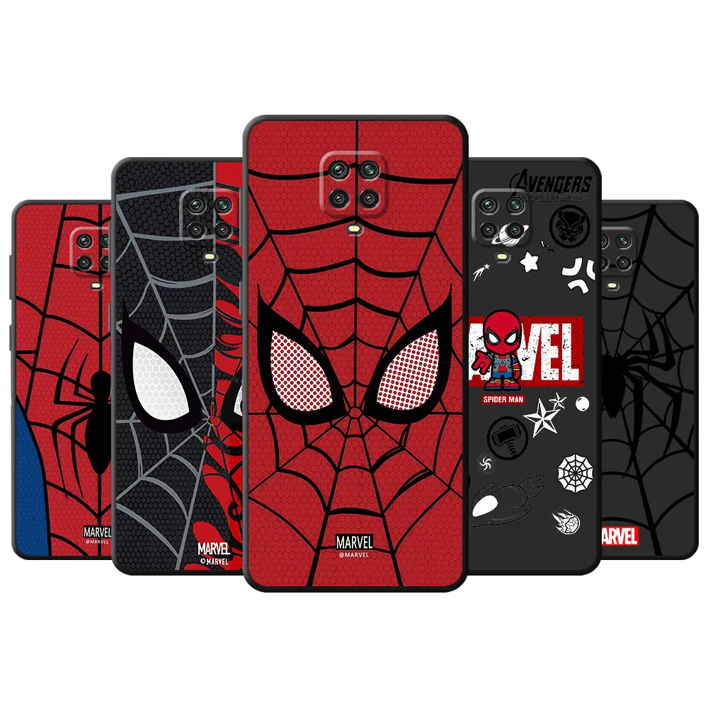 Marvel Sipider man Phone Case for Redmi Note 9T 10 11 Pro 8T 9 8 7 10S 12S 11S 9S 13 Pro 12 13 Black Soft Matte Cases