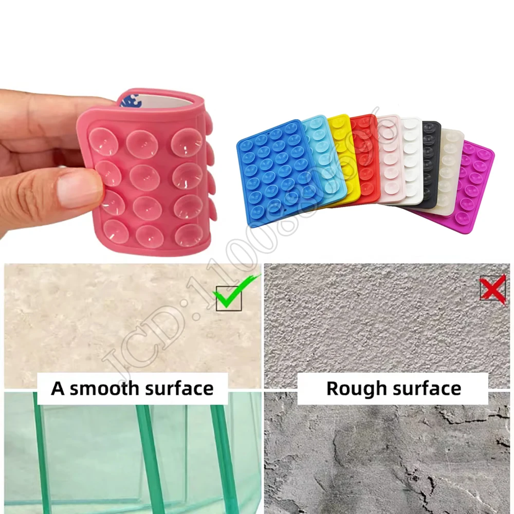 ที่วางแก้วดูดซิลิโคนโทรศัพท์มือถือ+ถ้วยดูด 24 สี่เหลี่ยม+เคสโทรศัพท์ ถ้วยดูดซิลิโคน แผ่นกันลื่น รุ่นหนา