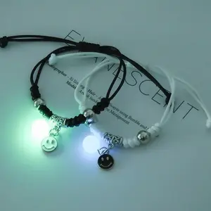 Luminous Cartoon Pattern Pendant, Couple Bracelets Adjustable Cord, BFF Trendy Jewelry Gifts, 2 Pcs 5 Main Sales Gift couple - №1
