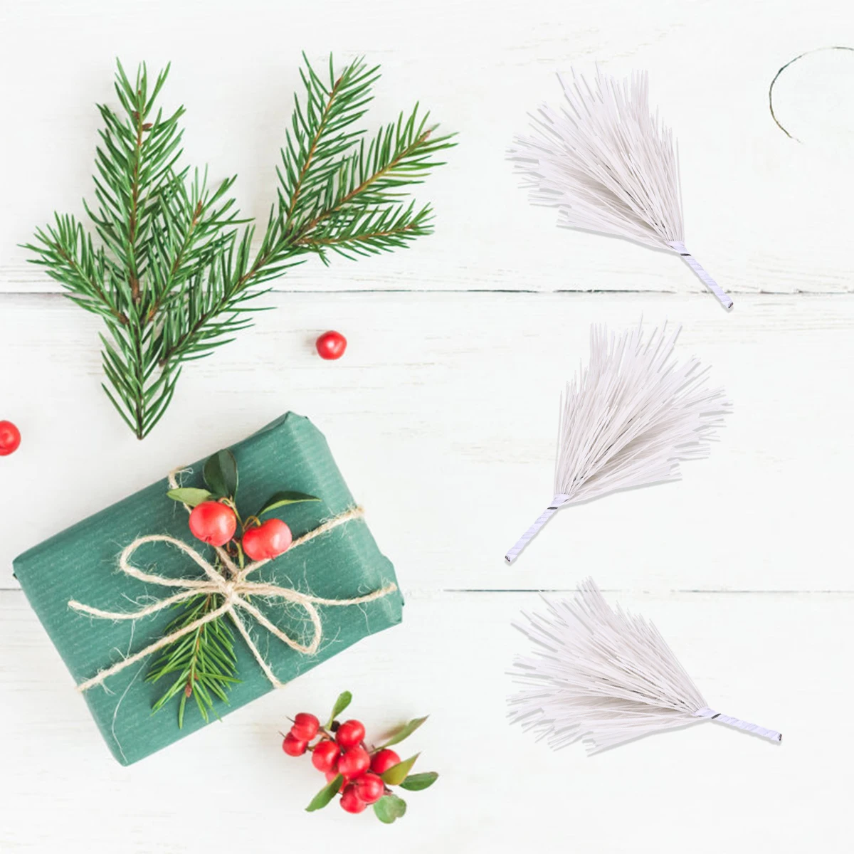 

30pcs Realistic Simulated Pine Branches Diy Wedding Party Decorations Lifelike Artificial Pine Needles Versatile Colorfast