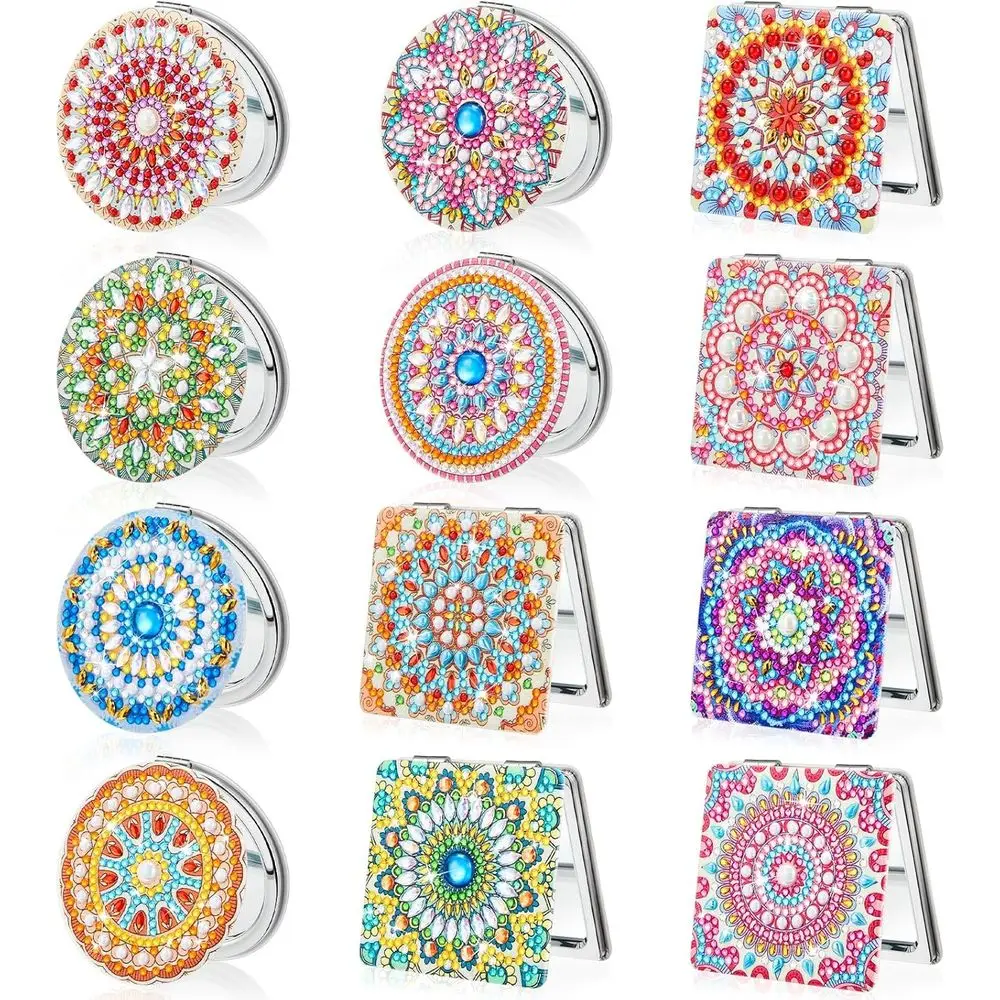 

Набор из 12 компактных кристаллических зеркал-магнификаторов для макияжа и рисования мандал, для взрослых и начинающих