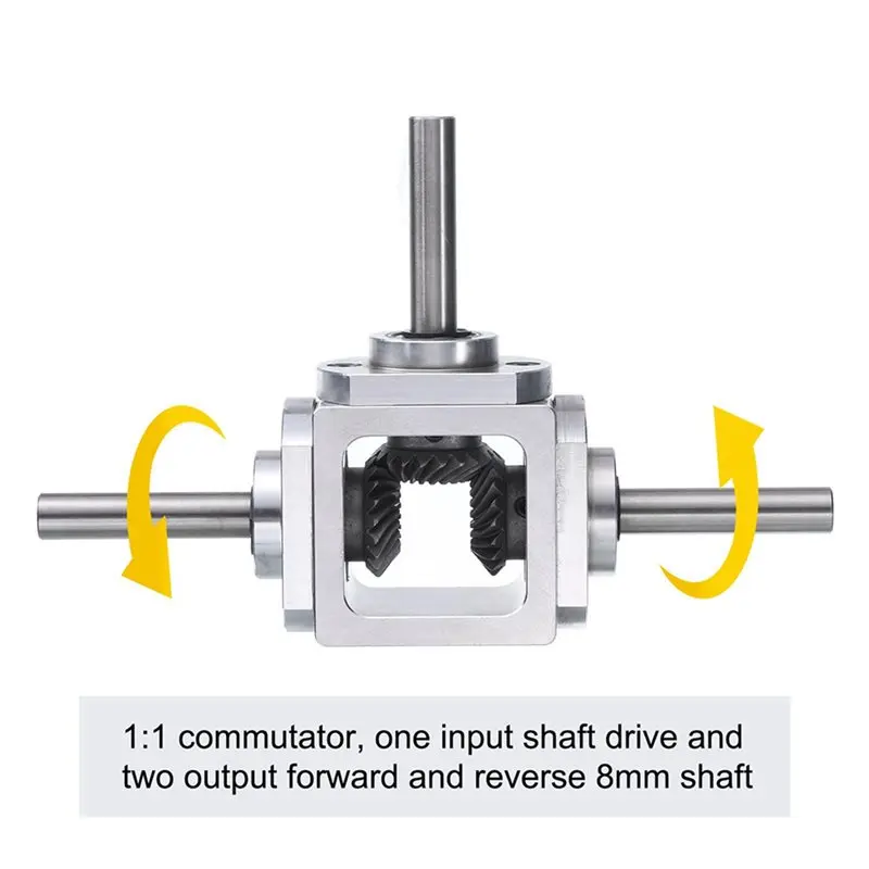 ABLJ 4X Gear-Box 90 Degree Right Angle Bevel-Gearbox 1:1 Reversing Double Output Shaft 1 Module 20 Teeth Bevel Gear
