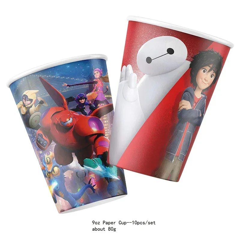 Big Hero Baymax Birthday Party Decoration Baymax Balloon Decor Tableware Paper Plates Napkin Cup Party Supplies Toys for Boy Gif