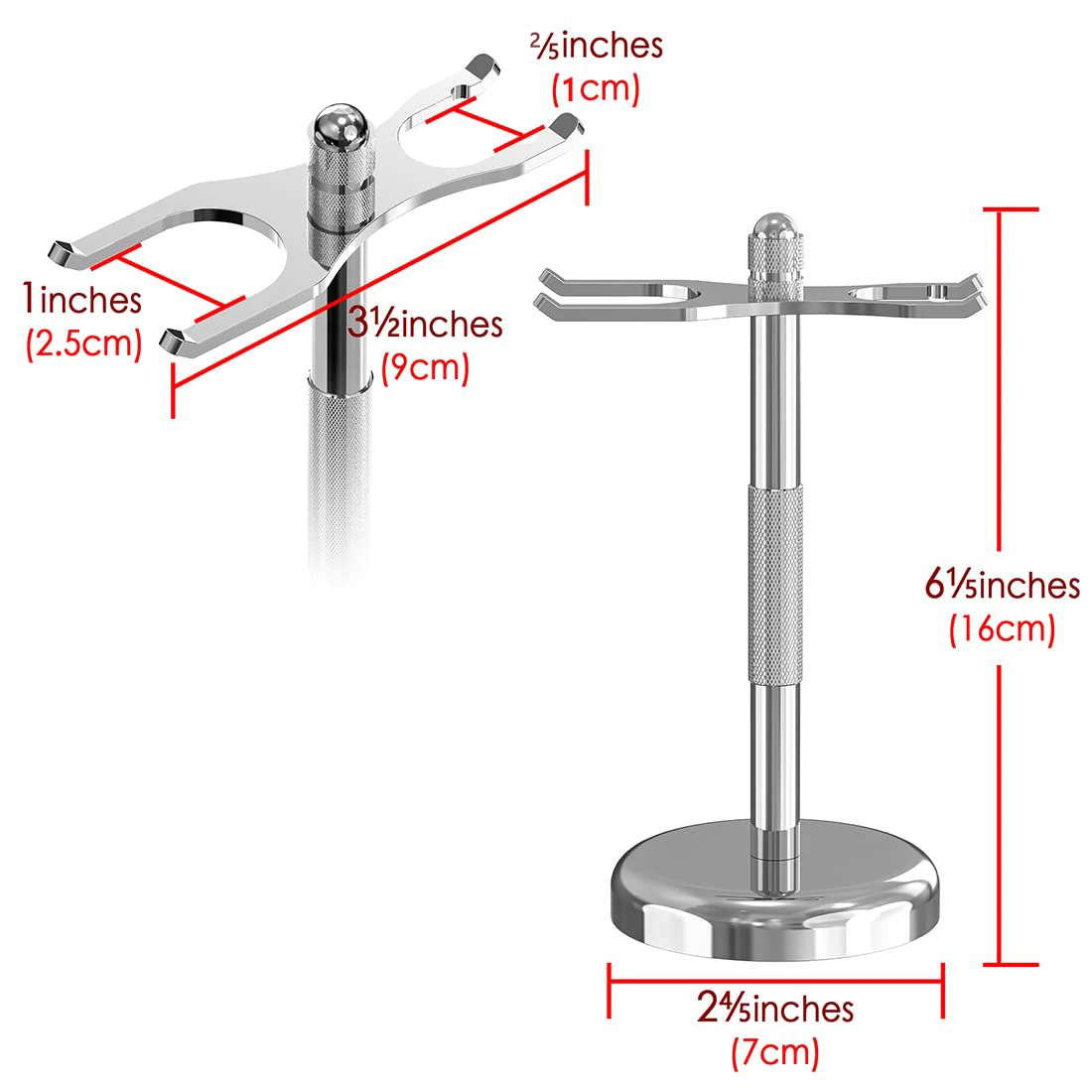 Deluxe Chrome Razor and Brush Stand - The Best Safety Razor Stand. This Will Prolong The Life of Your Shaving Brush, metal