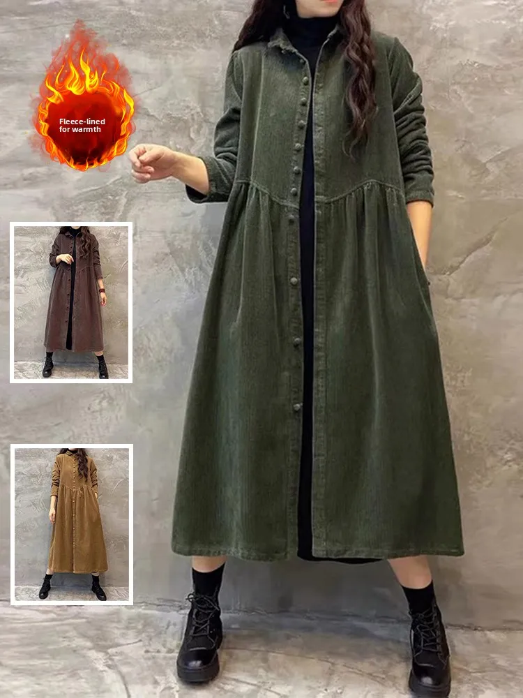 

Ретро однотонный вельветовый жакет на подкладке, женский жакет больших размеров с отложным воротником на одной пуговице, утягивающий открытый кардиган средней длины с...