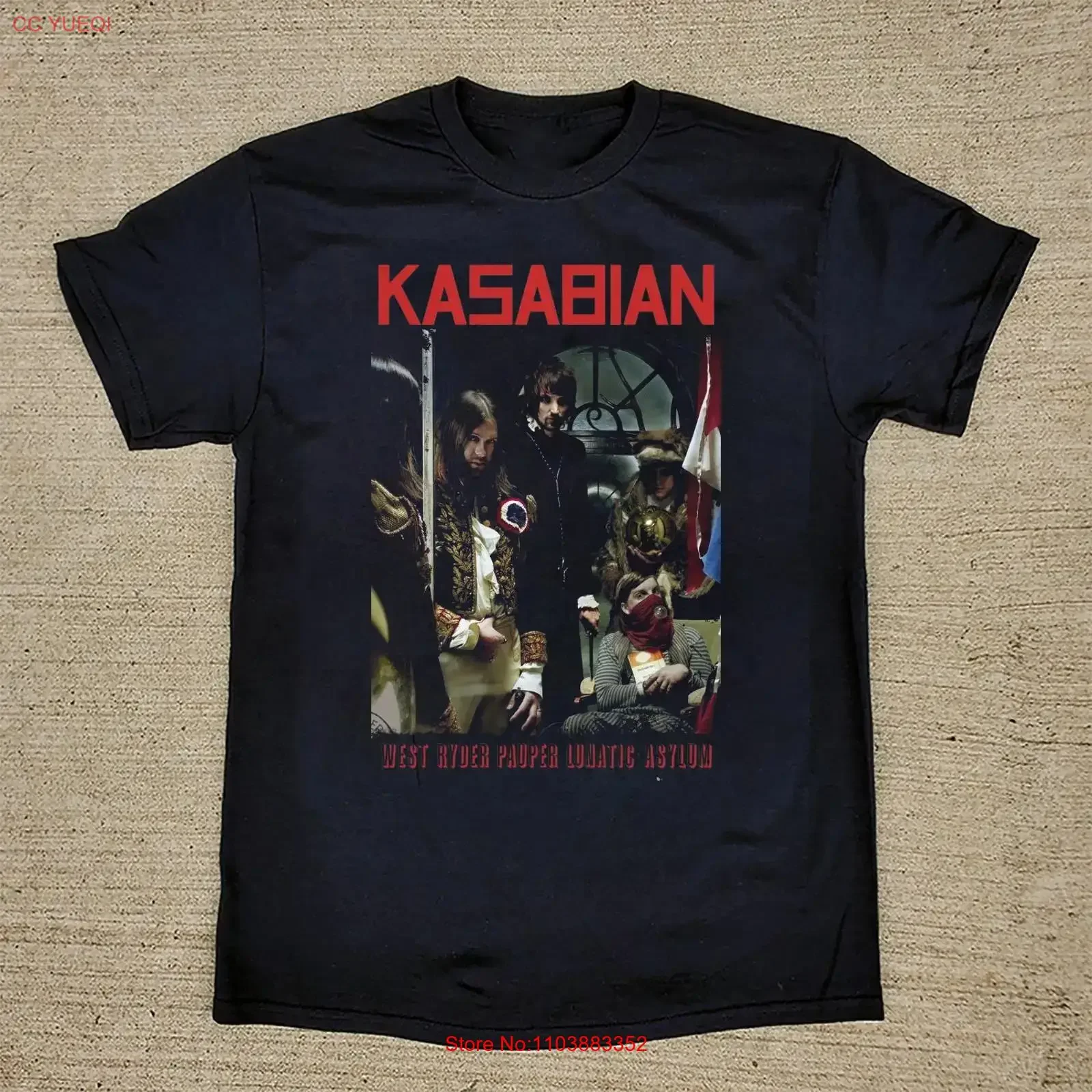 НОВАЯ РЕДКАЯ ФУТБОЛКА Kasabian Band, черная, хлопковая, все размеры от S до 5XL, T103, винтажная, с эффектом потертости, универсальная, эластичная, слегка унисекс.