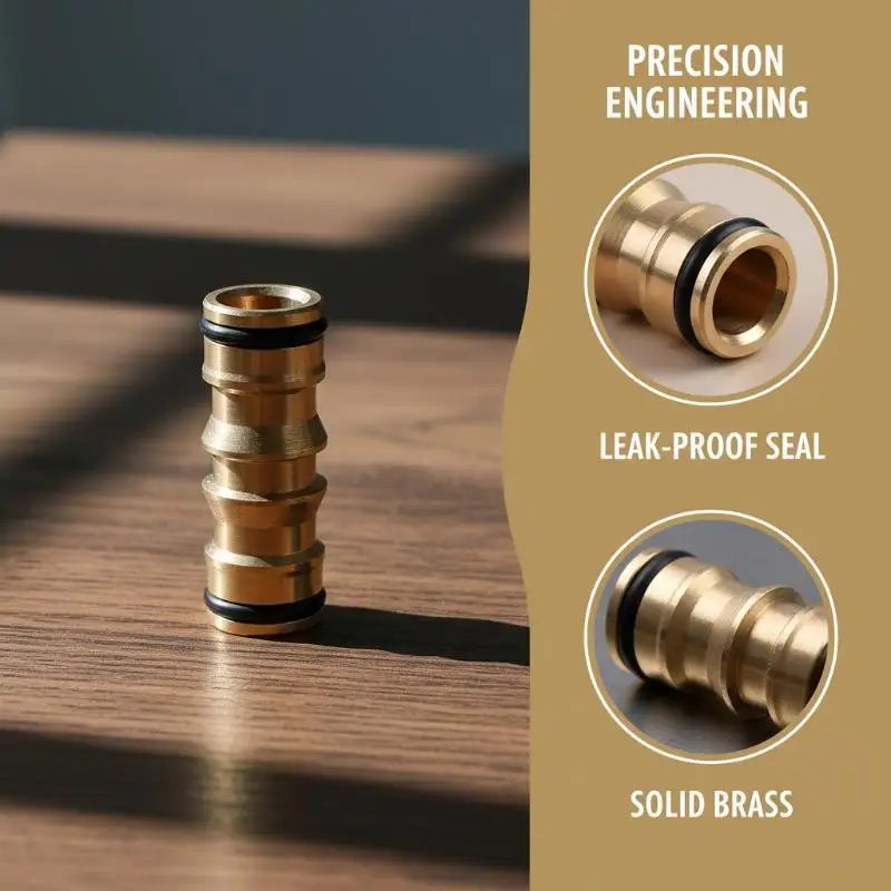 2 Way Garden Brass Hose Connector Coupler Leakproof Repair Extension Joint for Water Pipe Quick Outdoor Connection