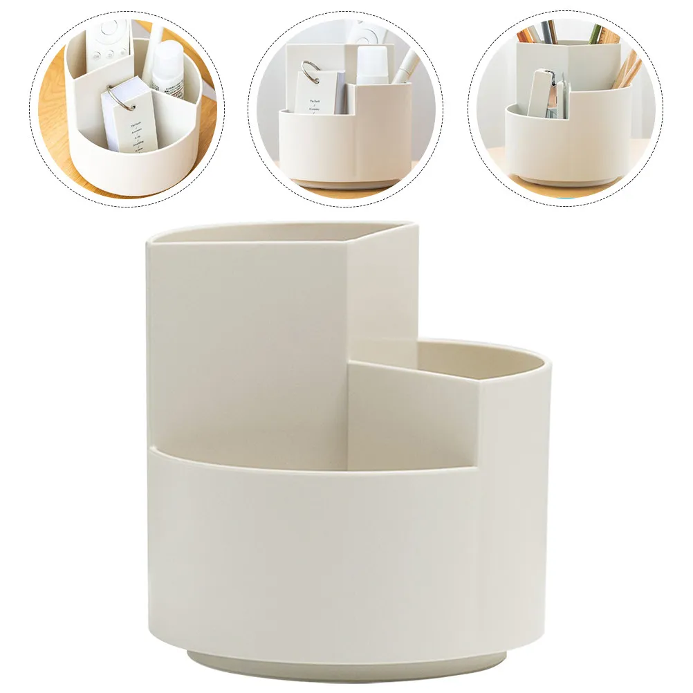 

Вращающийся на 3 секции органайзер для ручек и косметики: подставка для кистей, помады, лаков для ногтей, для рабочего стола и ванной комнаты