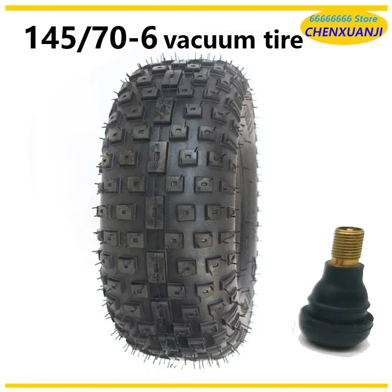 145/70-6 Tubeless Tire 6 Inch ATV Tyre for Four Wheel Vehicle 50cc 70cc 110cc Small ATV Front or Rear Wheels