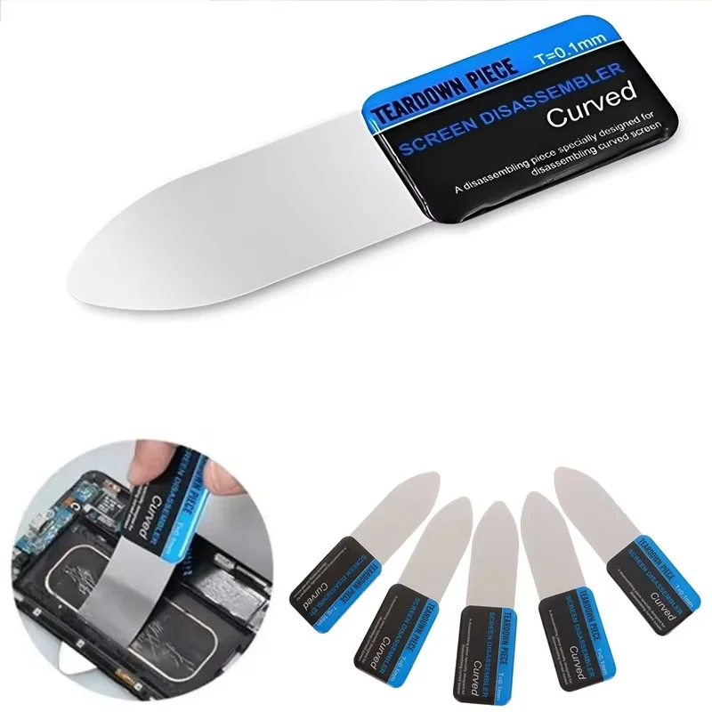 1/2/3/5Pcs Metal Mobile Phone Curved LCD Screen Spudger Opening Pry Card Tools Ultra Thin Flexible Phone Tablet Disassemble Tool
